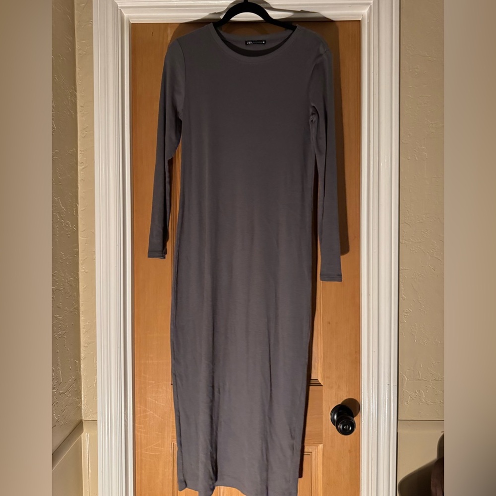 Zara Charcoal Long Sleeve Dress